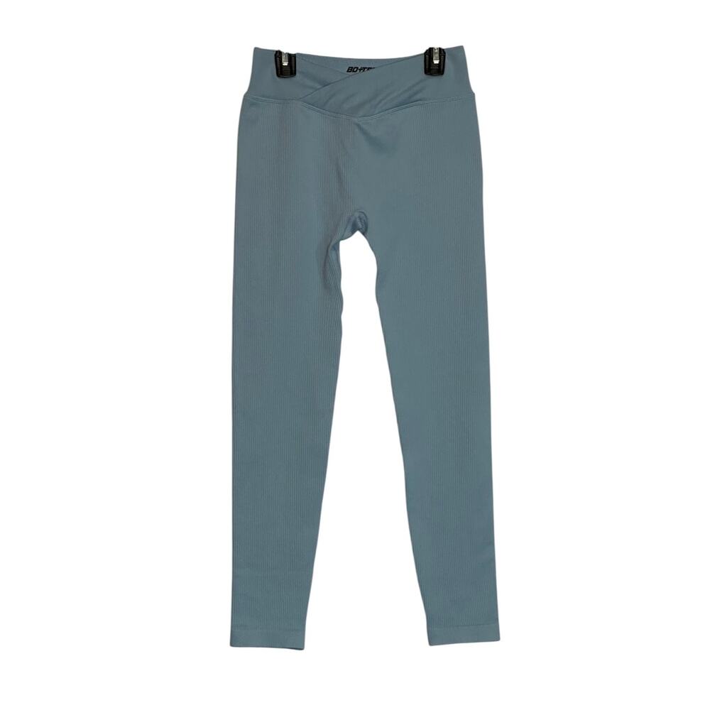 Bo+Tee Blue High Waist FlexiRib Leggings Size Medium